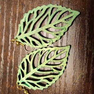 Green Leaf Earrings